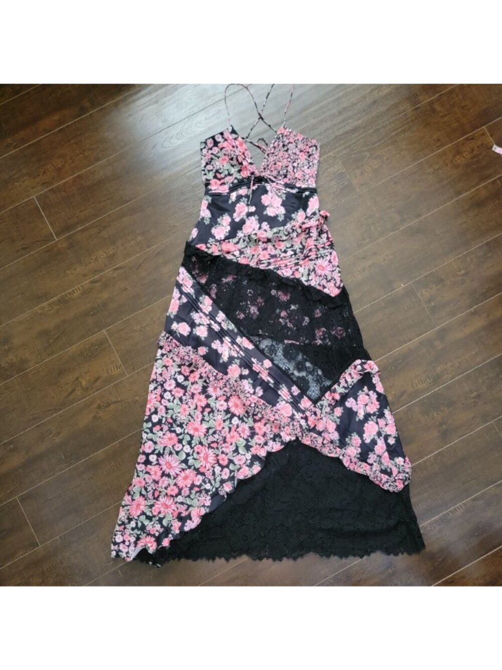 For Love And Lemons Rosalyn Dress Lace Satin Romance 90s Y2K Whimsy Womens XS - Picture 3 of 9